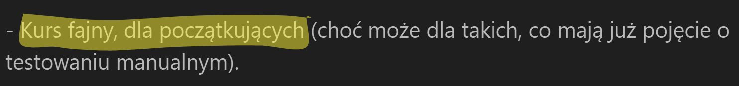 Opinia uczestnika 6 o kursie